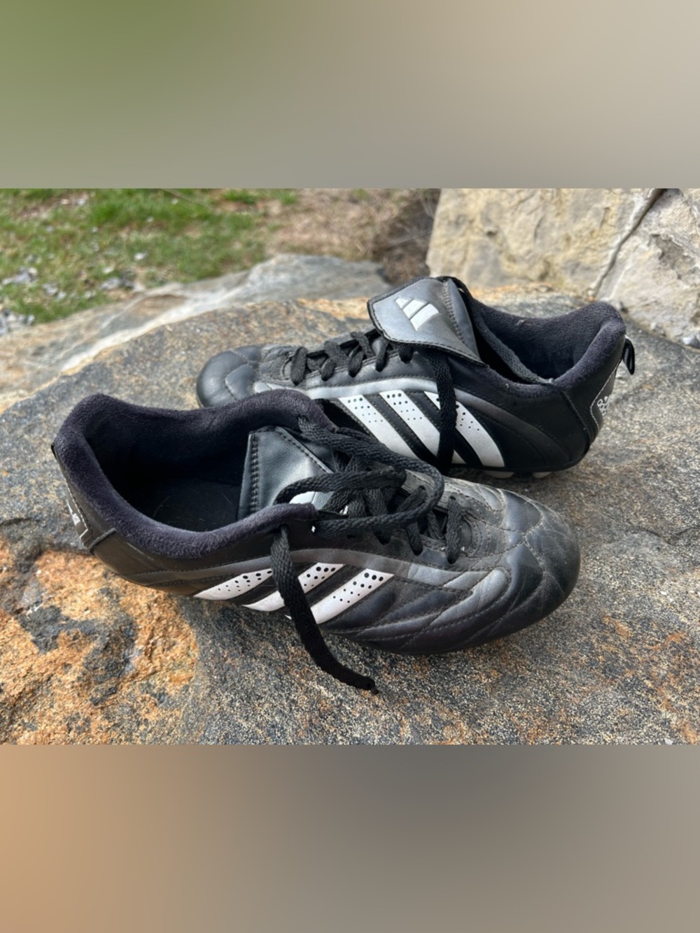 adidas Kids Black and White Soccer Cleats